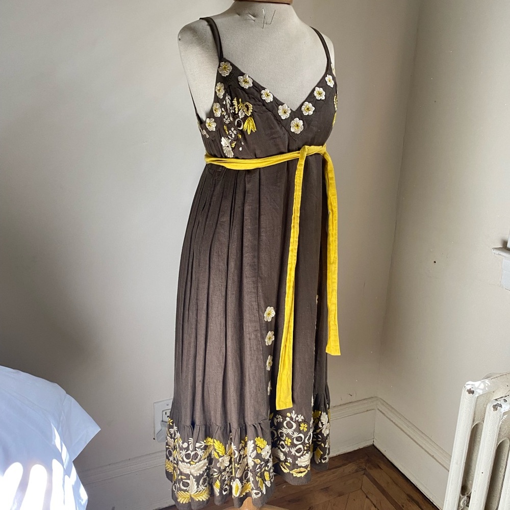 Anthropologie Dress Lithe Embroidered Floral Dress size 2 - Picture 1 of 12
